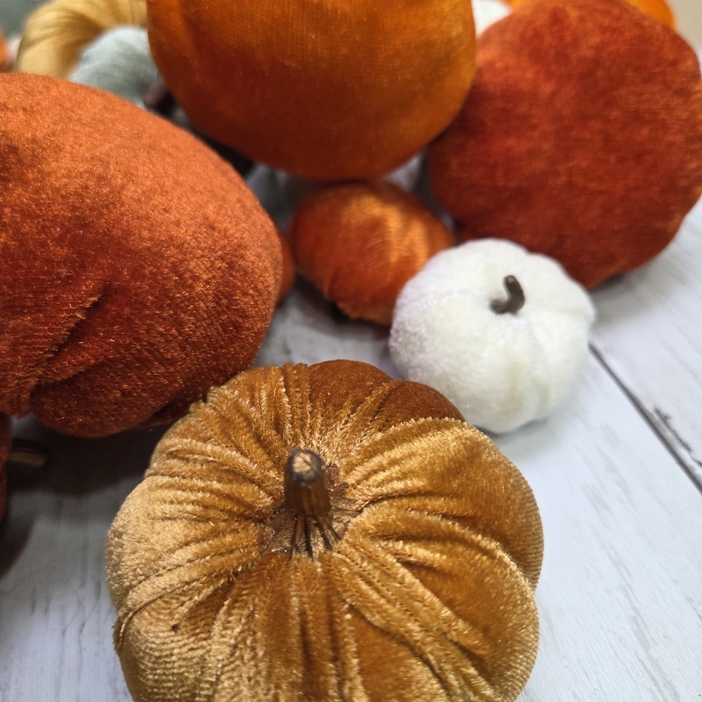 Velvet Pumpkin Decor Set - Picture 4 of 6